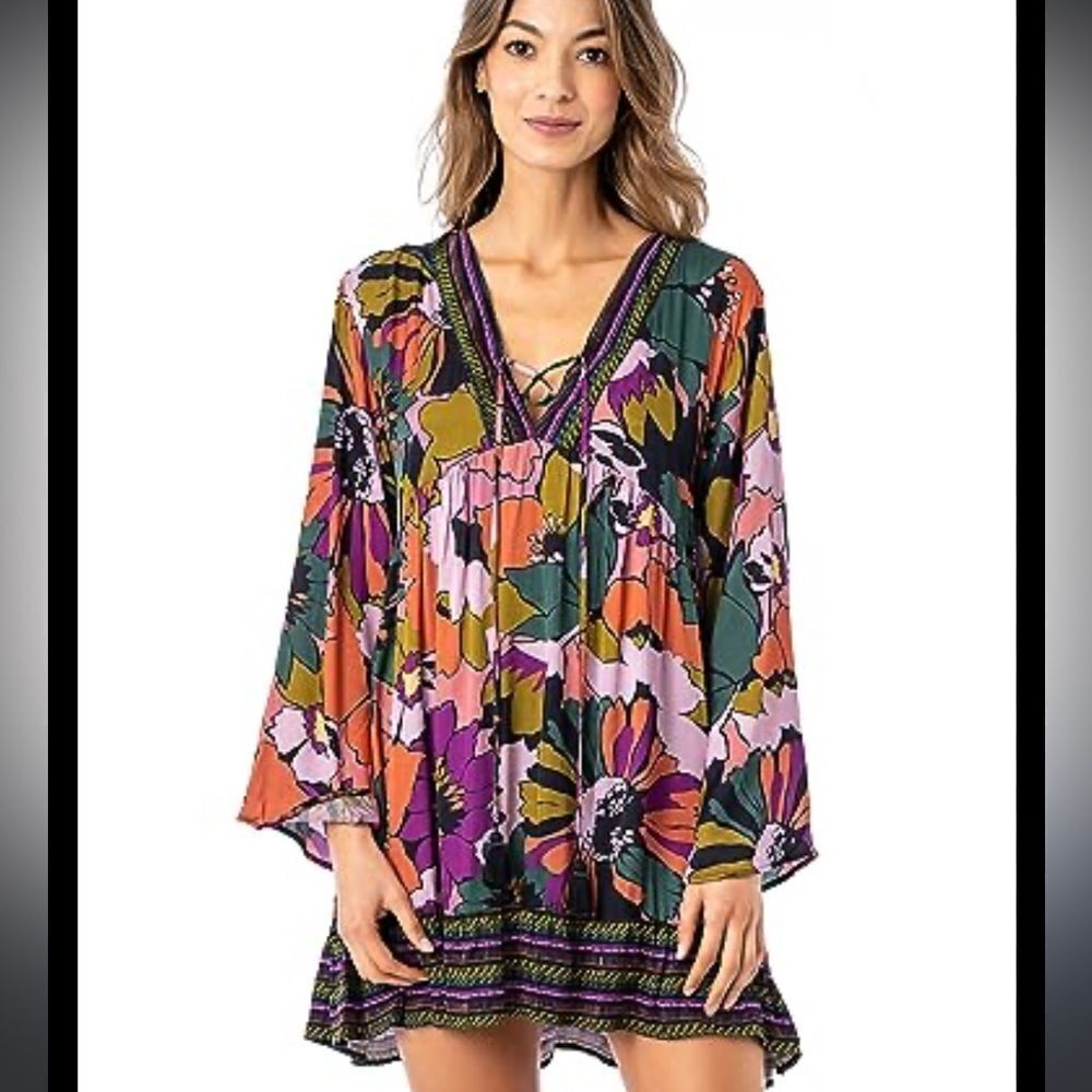 New Maaji small s tunic mini dress tropical floral